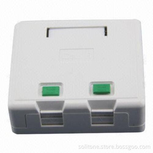 2-port Mounting Box, Available in Cat6 Keystone Jack